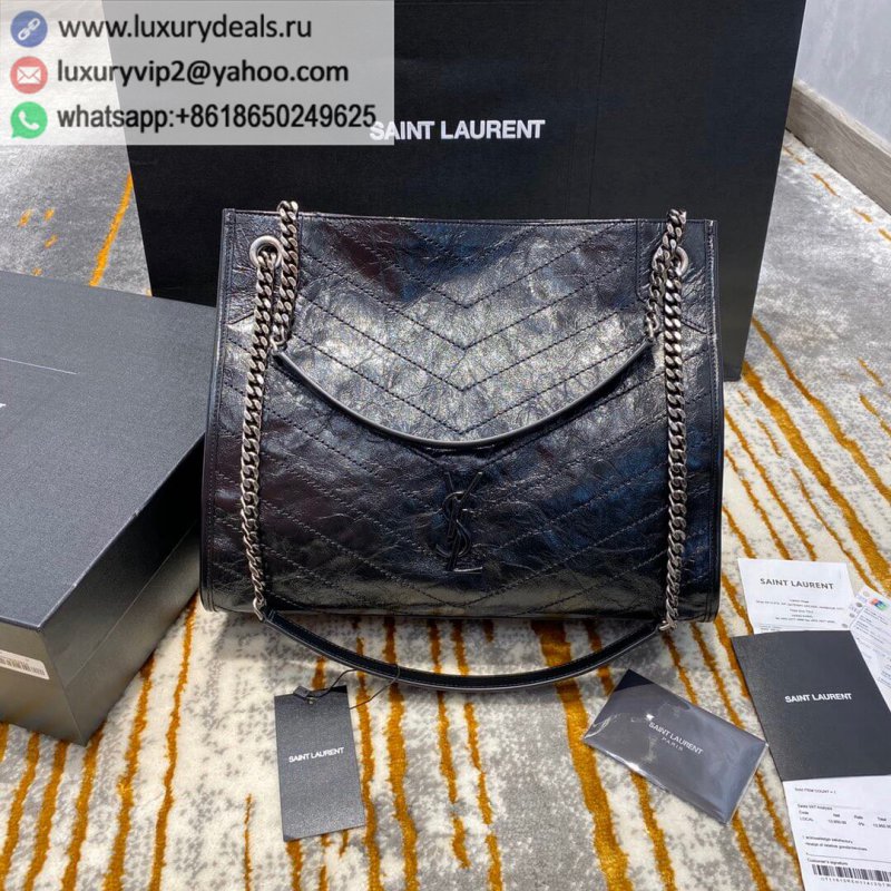 Saint Laurent YSL Niki Shopping Bag 577999 black leather
