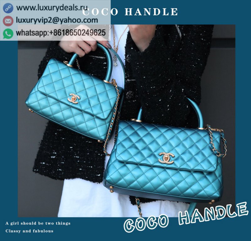 Chanel Coco Handle Bag Smurf A92993 A92990