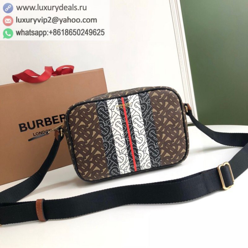Burberry exclusive logo stripe eco-friendly canvas cross-body bag