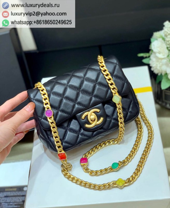 Chanel Classic flap bag CF gem bag AS2379 black