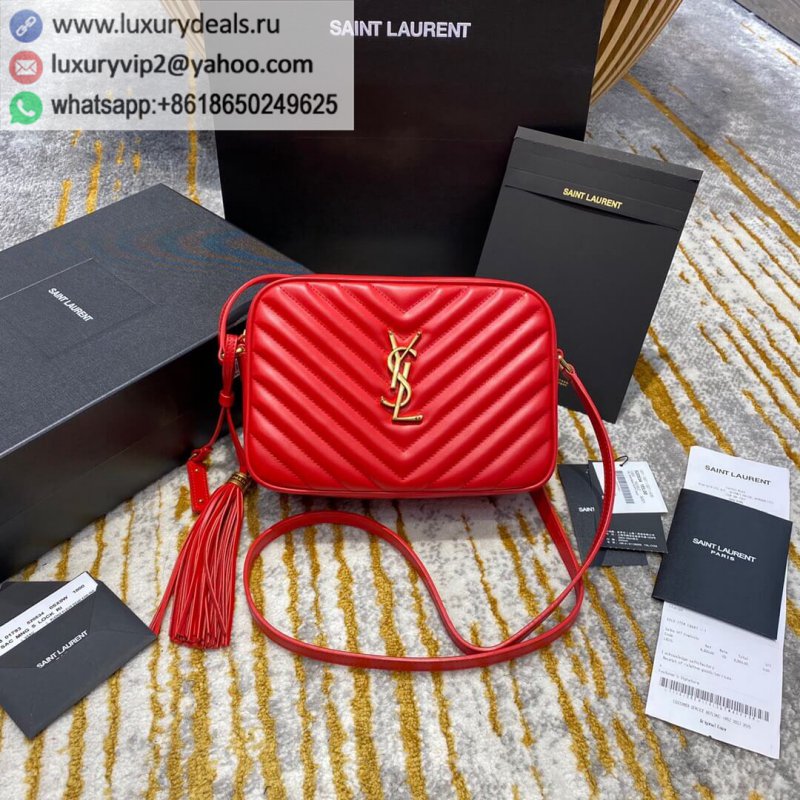 Saint Laurent YSL Lou Bag camera bag 520534 red gold buckle