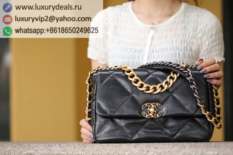 Chanel 19 Flap Bag AS1161 Medium 30CM Black