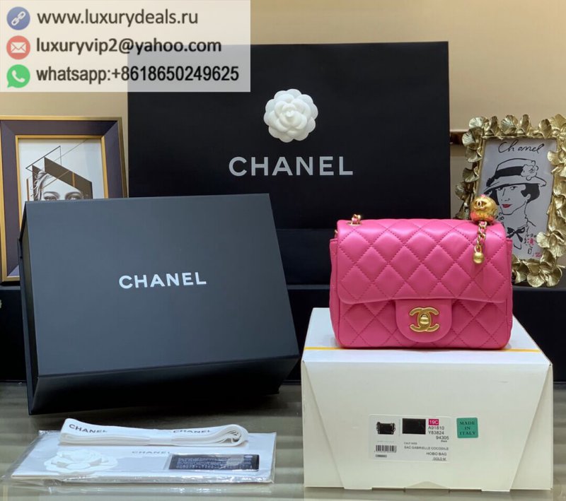 Chanel Flap Bag Metal Ball Bag Golden Ball CF Square Fat AS1786 Pink