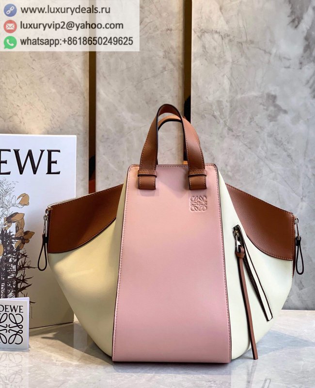 LOEWE Hammock bag 0196 Large pink and white color matching