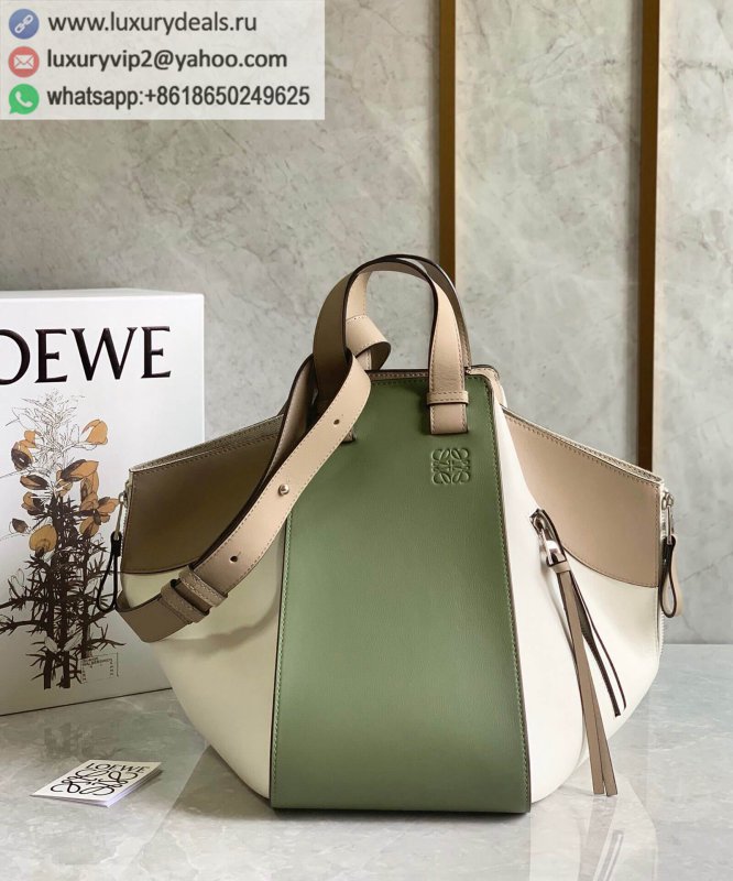 LOEWE Hammock bag 0196 Large green and white color matching