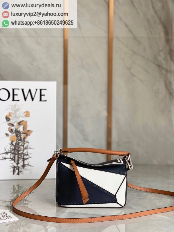 LOEWE Mini Puzzle bag 0338 Navy style color matching 18CM