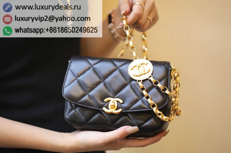 Chanel 2020 autumn and winter vintage gold coin chain flap bag Small