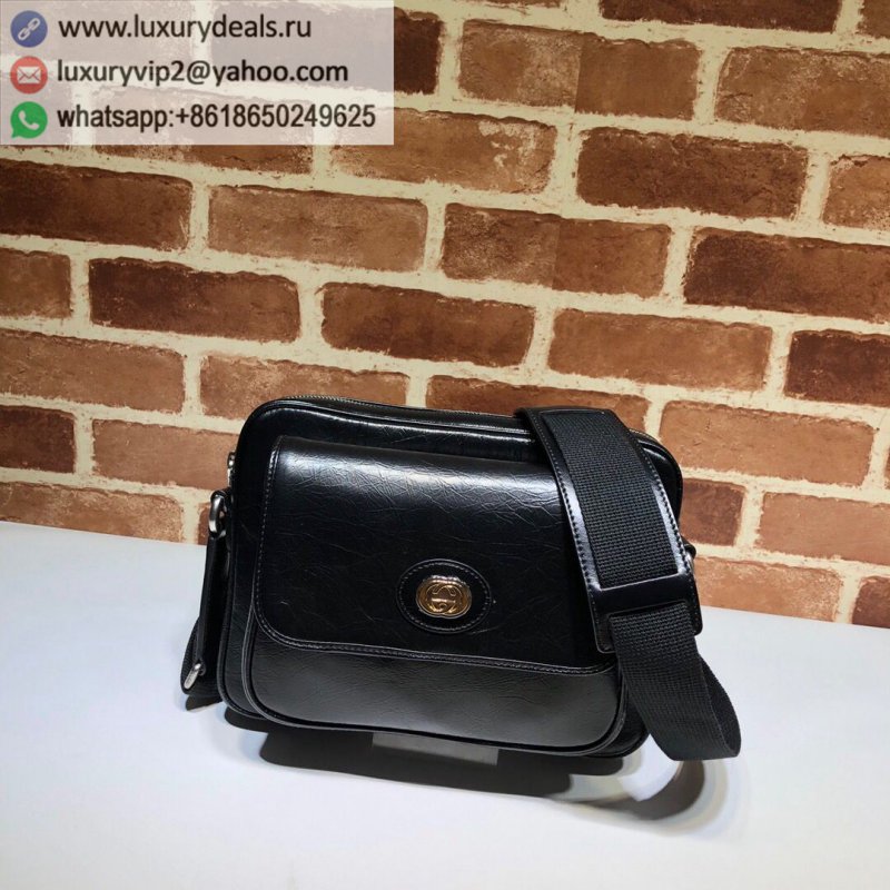Gucci Black Soft Leather Shoulder Crossbody Bag 574760