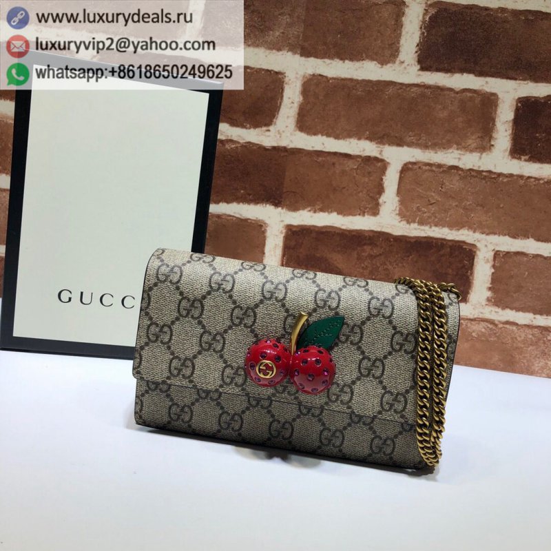 Gucci GG canvas embellished cherry shoulder bag 481291