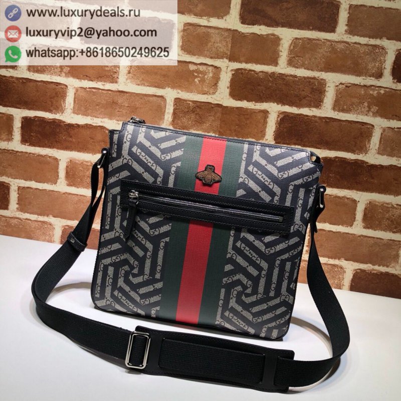 GUCCI geometric pattern red and green striped shoulder bag 471466