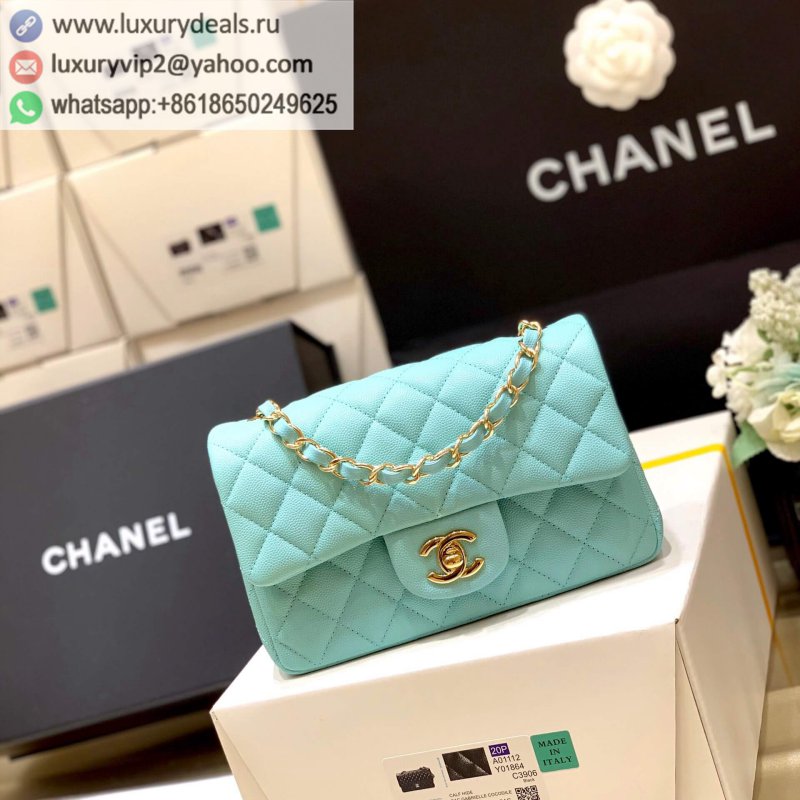 Chanel CF20 large mini Classic flap bag A01116 blue