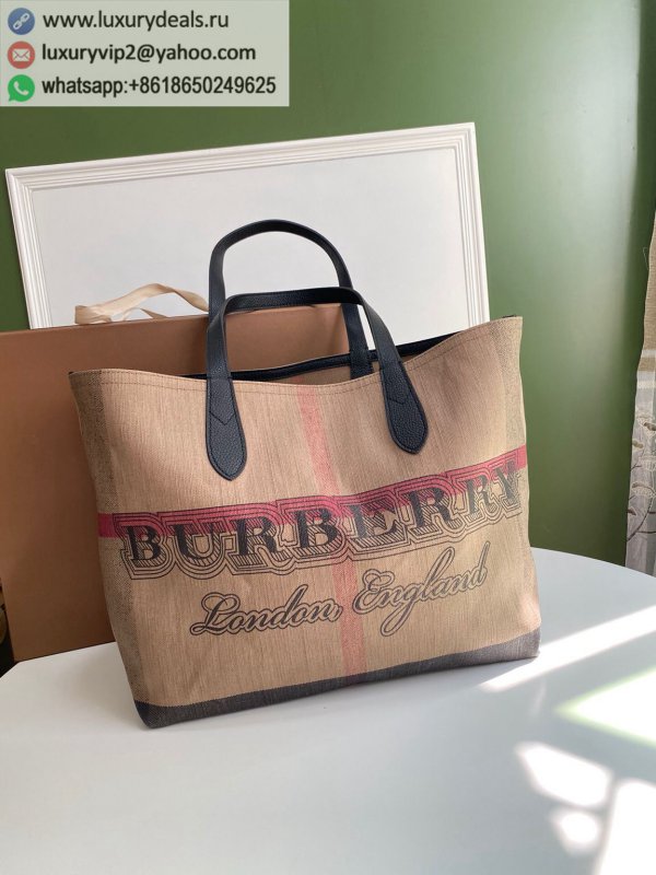 Burberry coated checked canvas reversible tote bag