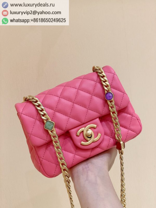Chanel CF17 Classic flap bag CF gem bag AS1786 peach pink