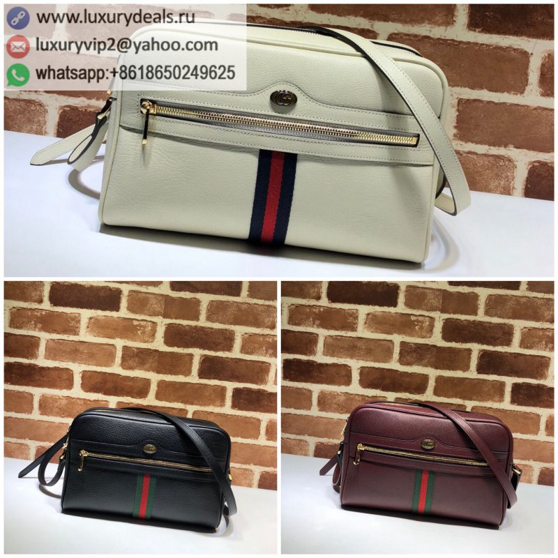 GUCCI leather red and green striped shoulder bag 517080