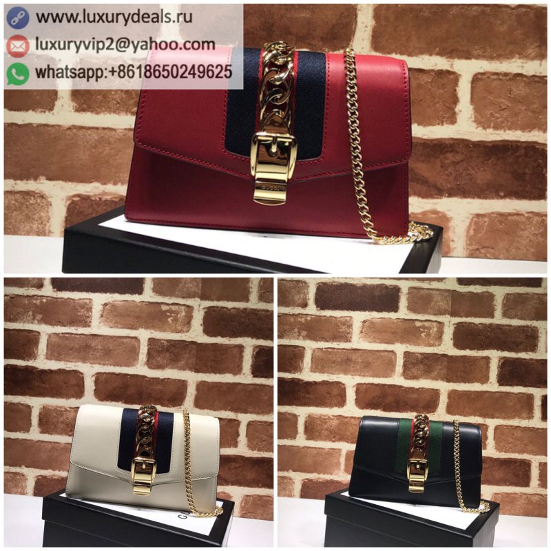 Gucci Sylvie series leather super mini handbag 494646