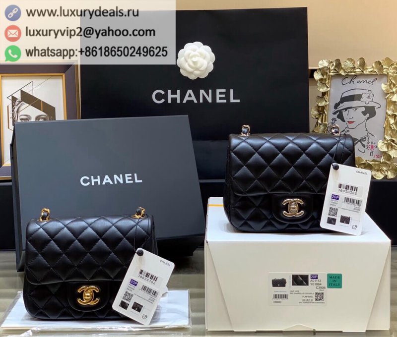 Chanel extreme version pure CF17 square fat Classic flap bag A01115 sheepskin black