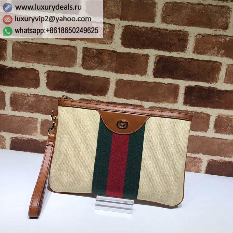 Gucci 2019 Early Autumn Vintage Canvas Clutch 576053