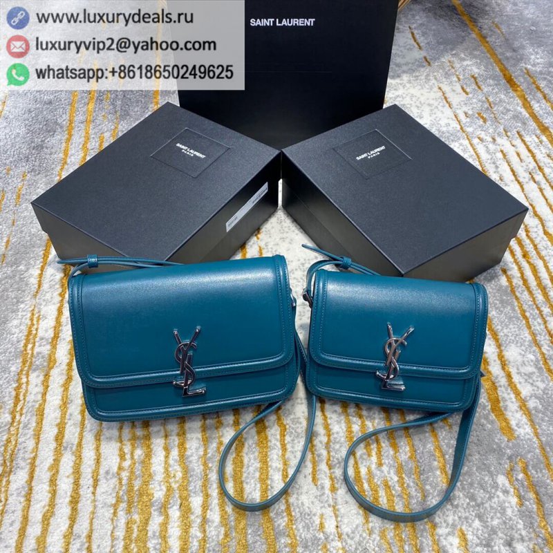 Saint Laurent YSL Solferino Box Bag blue green 634305 634306