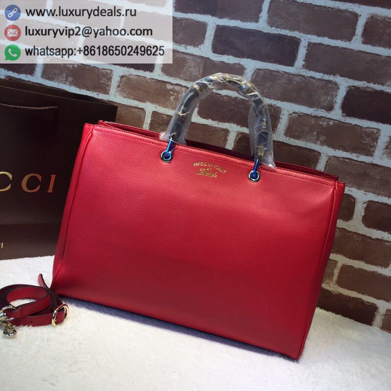 Gucci Bamboo Bag Red Large Shopping Bag Top Bag 323658