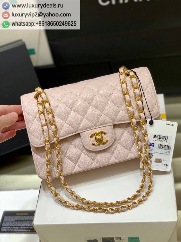 Chanel CF23 Classic flap bag A01113 light pink ball grain leather