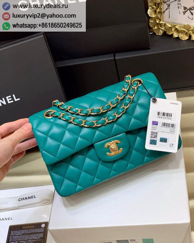 Chanel CF23 Classic flap bag A01113 gem green sheepskin