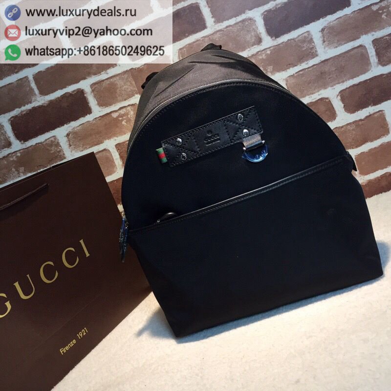 Gucci TECHNO GucciS series black leather GG print men's backpack 268184
