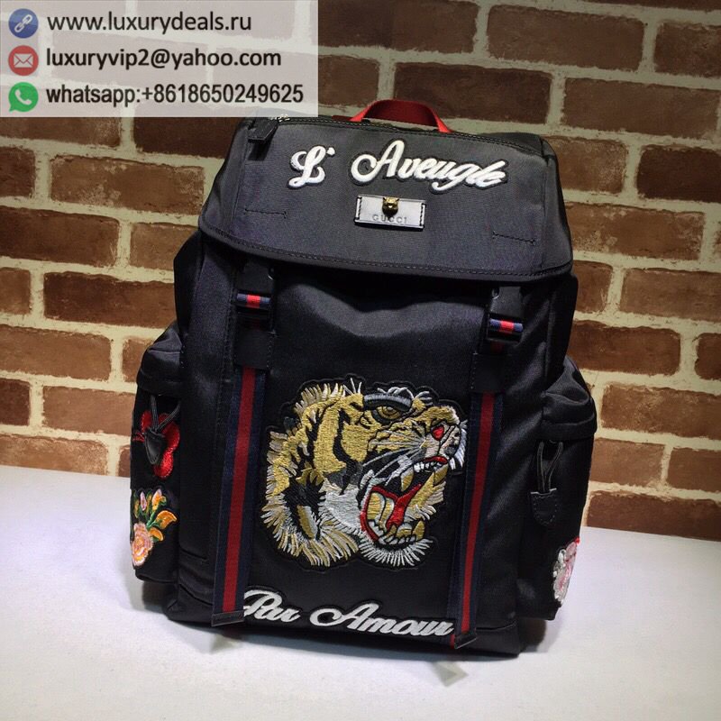 GUCCI Tiger Embroidery Decoration Backpack 429037