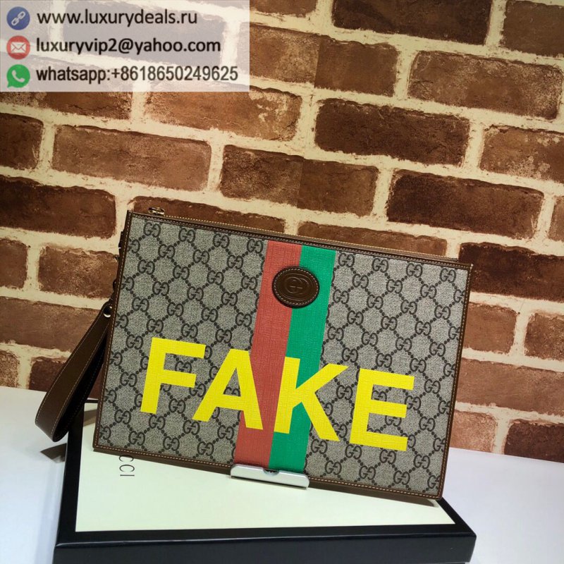 Gucci "Fake Not" Printed Clutch 636171
