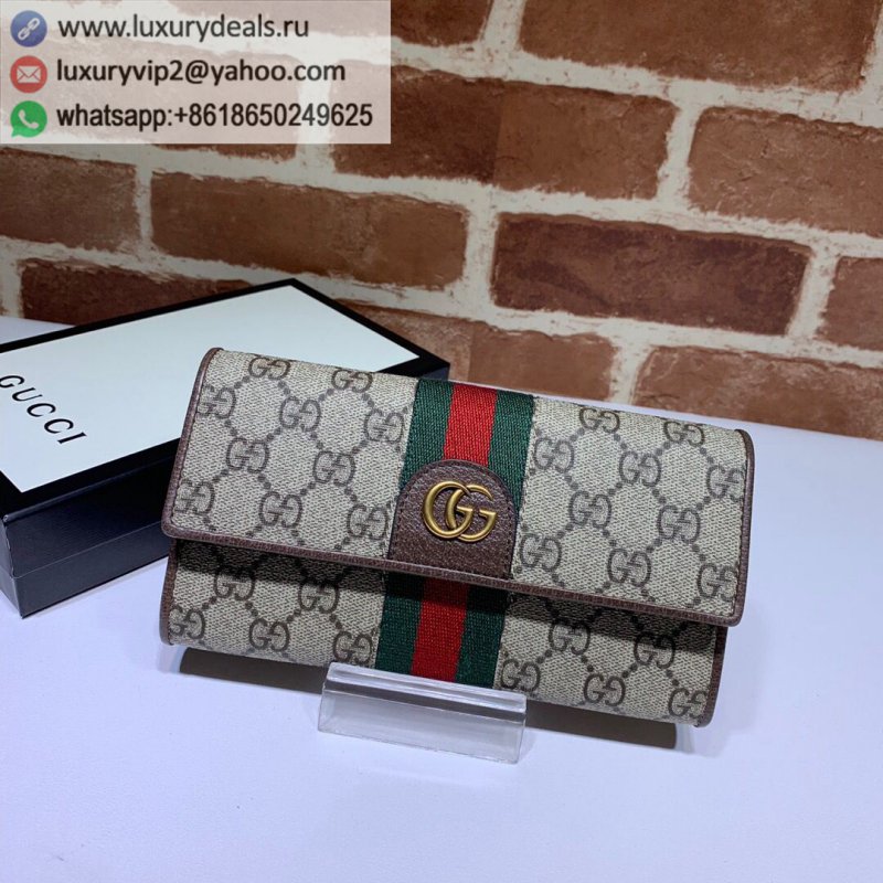 Gucci red and green stripes GG card holder 557803
