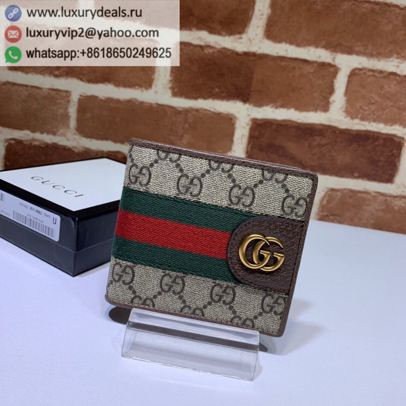 Gucci red and green stripes GG wallet 557702