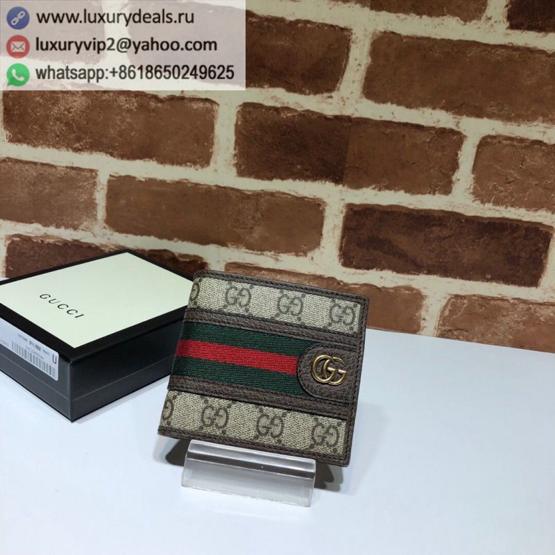 Gucci red and green stripes GG wallet 597606