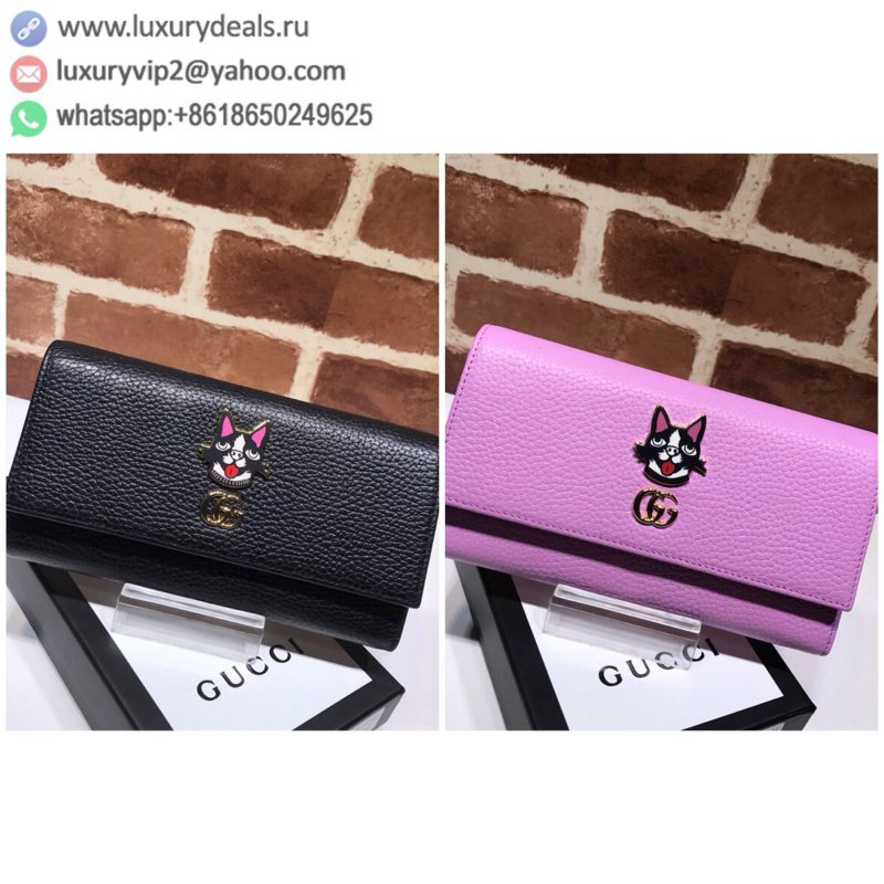 Gucci pink purple leather GG wallet 499324