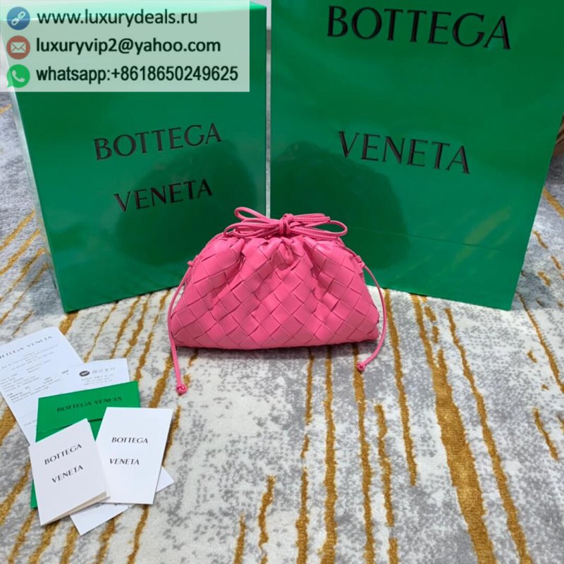 Bottega Veneta The Mini Pouch woven cloud bag 585852 pink