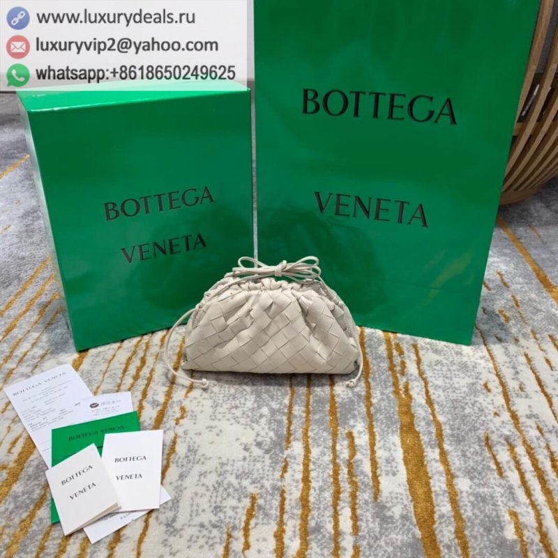 Bottega Veneta The Mini Pouch Woven Cloud Bag 585852 White