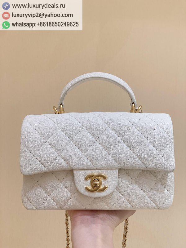 Chanel classic CF mini with wrist version AS2431 white