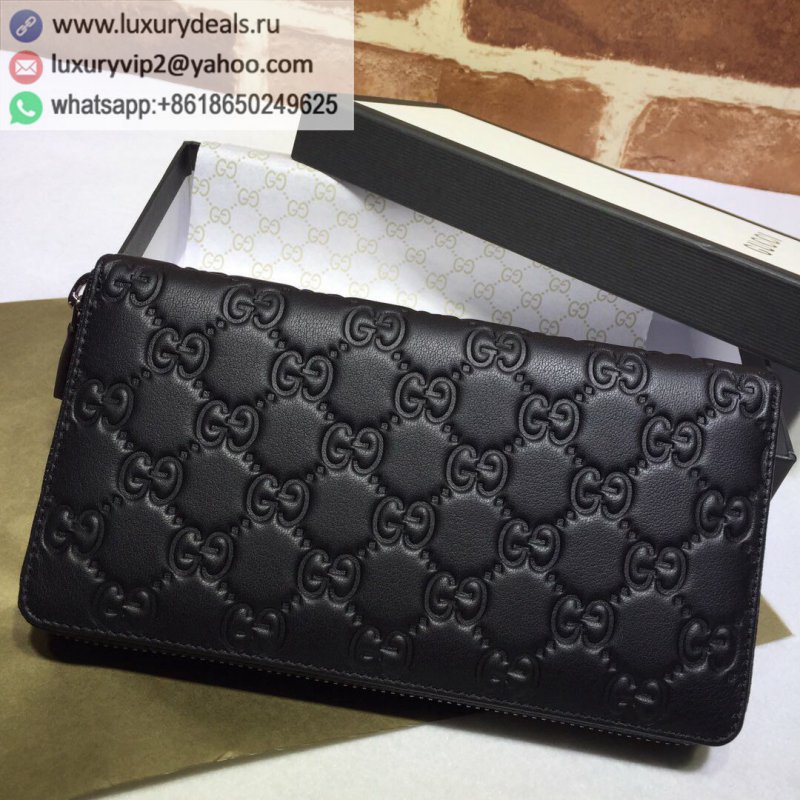 Gucci Signature Leather Full Zip Wallet 307987