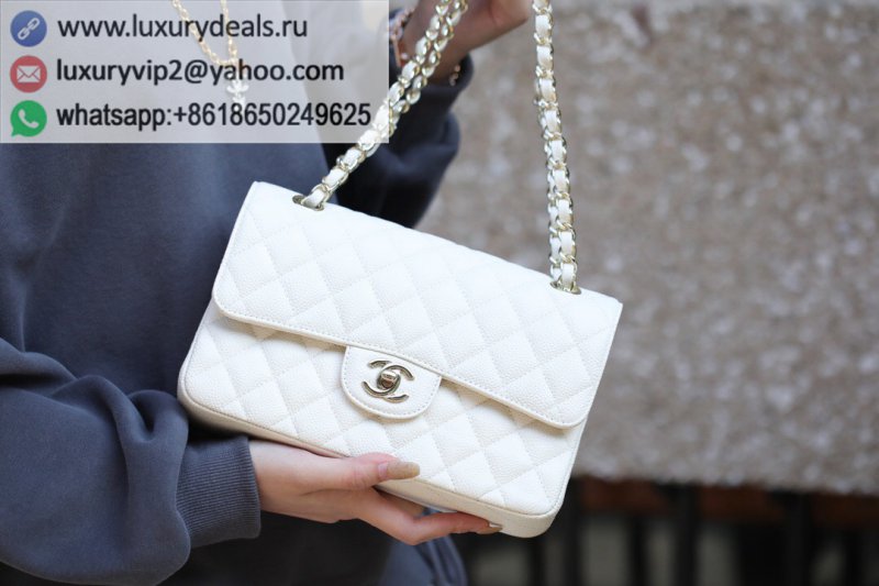 Chanel CF23 Classic flap bag A01113 white
