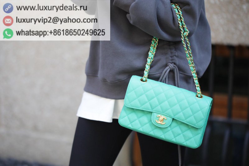 Chanel CF23 Classic flap bag A01113 green