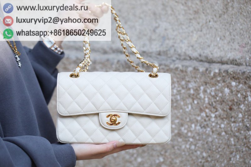 Chanel CF23 Classic flap bag A01113 pure white