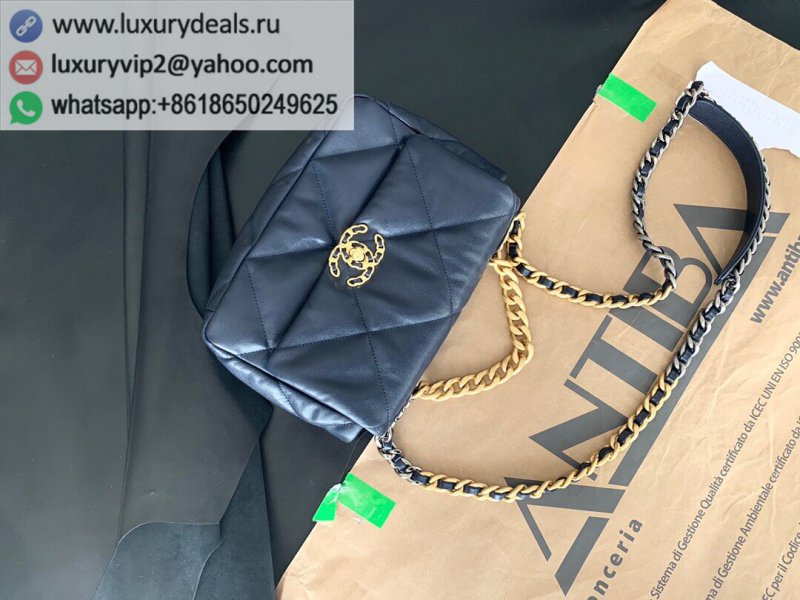 Chanel 19 Flap Bag AS1160 Small 26CM dark blue