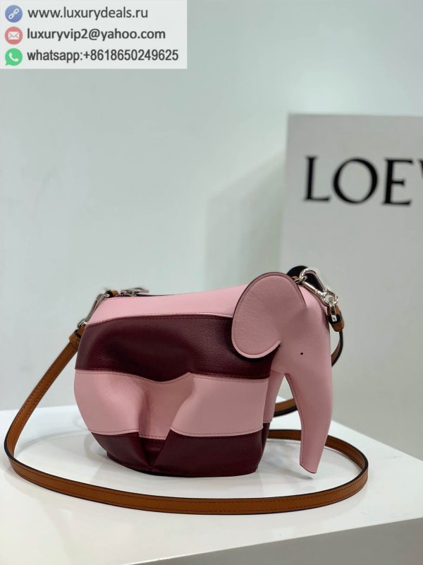 LOEWE elephant stripes Mlnl bag classic messenger small elephant bag 0192 pink color matching