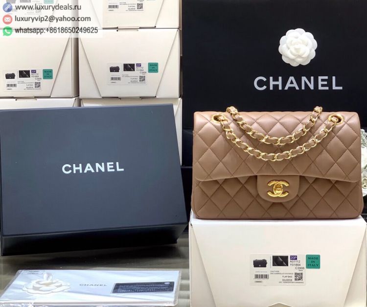 Chanel CF23 Classic flap bag A01113 Women Sheepskin Shoulder Bags Tea