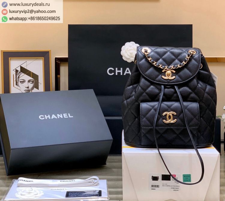 Chanel 2020ss AS1371 Women calfskin Backpack Bags Black