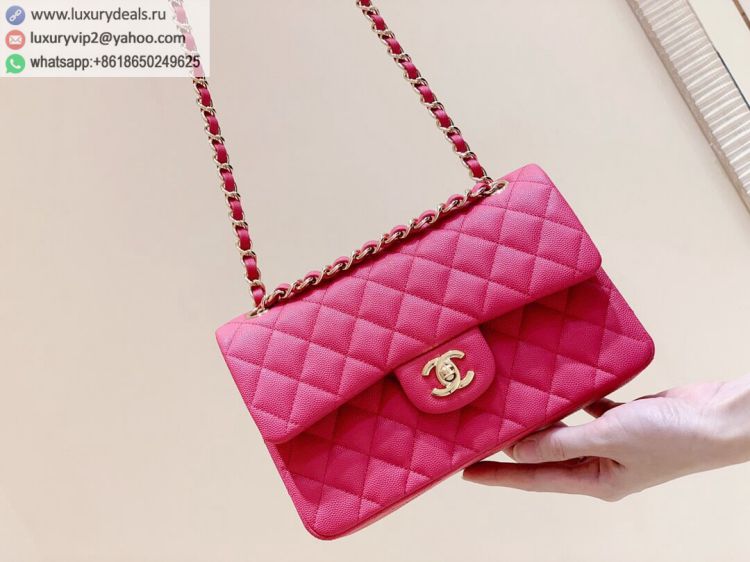 Chanel CF23 Classic flap bag A01113 Women Leather Shoulder Bags Peach