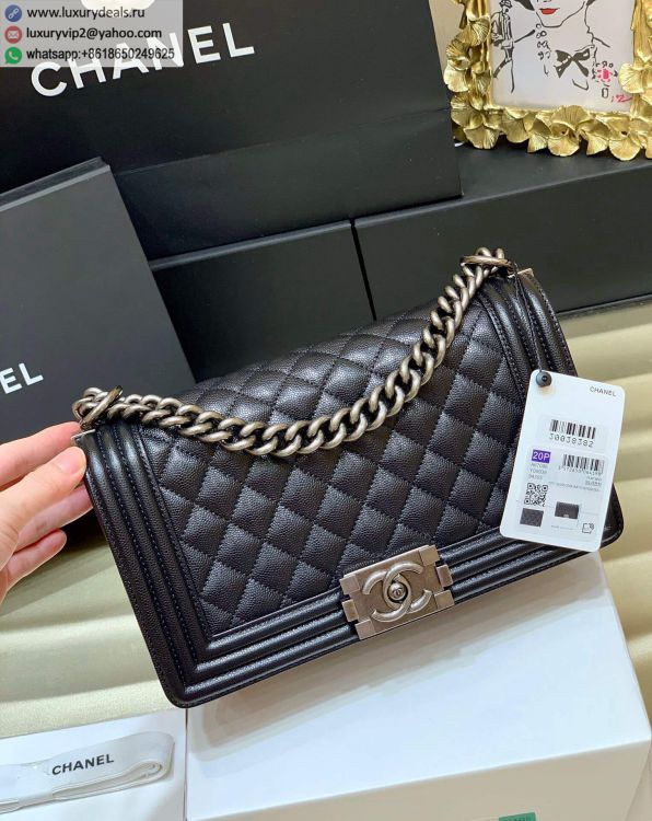 Chanel Leboy 25 A67086 Women Leather Shoulder Bags Black