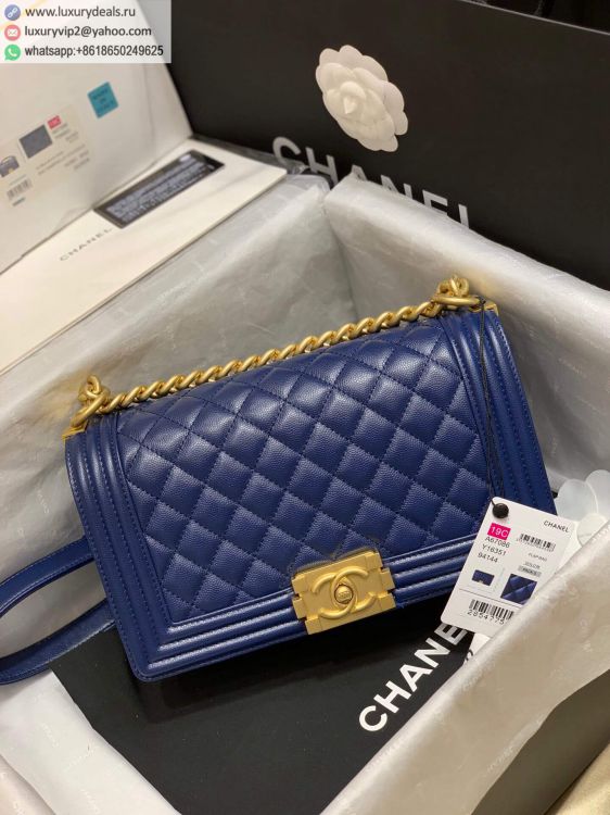 Chanel Leboy 25 A67086 Women Leather Shoulder Bags Blue