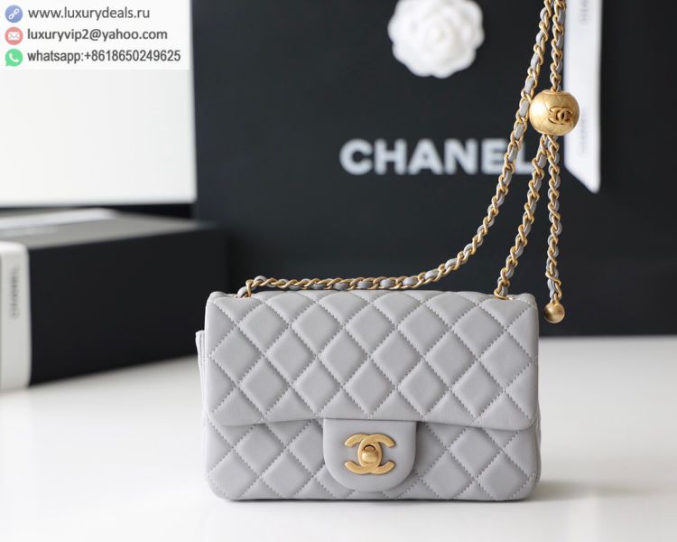 Chanel Flap Bag CF Mini AS1787 Women Sheepskin Shoulder Bags Gray