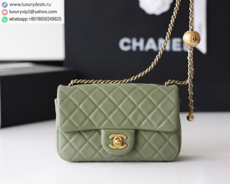 Chanel Flap Bag CF Mini AS1787 Women Sheepskin Shoulder Bags Olive Green