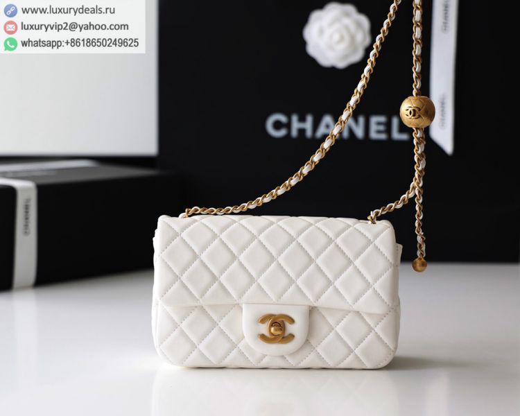 Chanel Flap Bag CF Mini AS1787 Women Sheepskin Shoulder Bags White