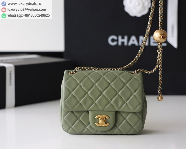 Chanel Flap Bag CF Mini AS1786 Women Sheepskin Shoulder Bags Olive Green